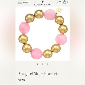Susan Shaw NWT mini Margaret pink peony stone bracelet